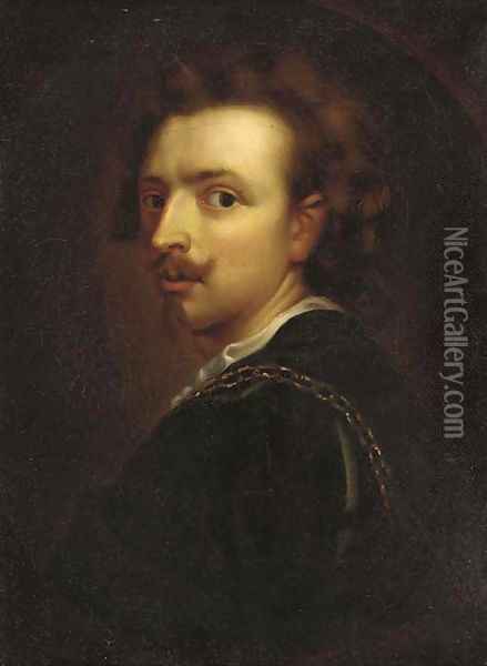Portrait of the artist in a feigned oval Oil Painting - Sir Anthony Van Dyck