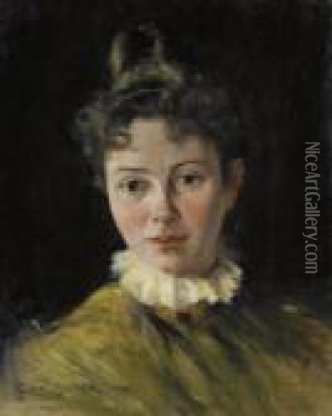 Portrait Von Olga Zach-hirschi Oil Painting - Carl August Liner