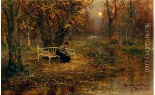 Autumn Remembrance Oil Painting - Iulii Iul'evich (Julius) Klever