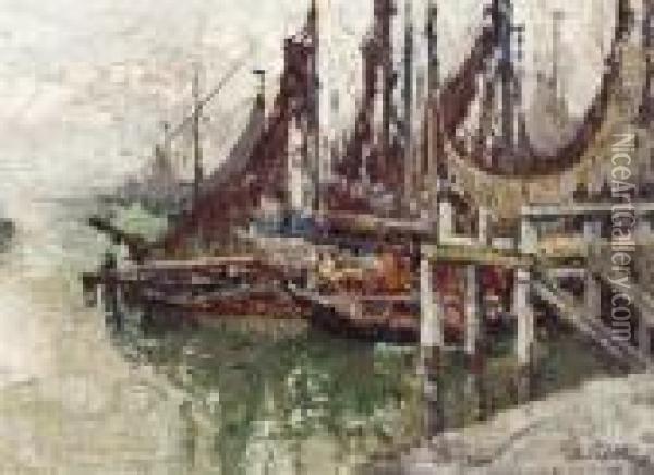 Vissershaven Oil Painting - Paul Leduc