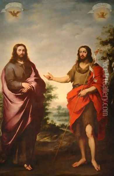St John the Baptist Pointing to Christ Oil Painting - Bartolome Esteban Murillo
