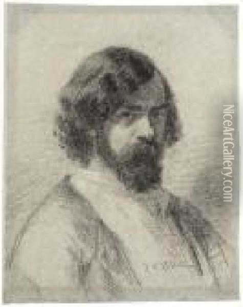 Portrait De Narcisse Virgile Diaz De La Pena, En Buste Oil Painting - Jean-Francois Millet