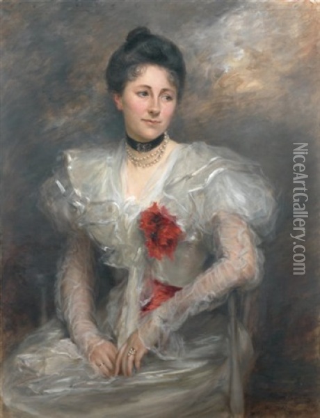 Portrait De Madame Louis Hayaux Du Tilly Oil Painting - Jacques-Emile Blanche