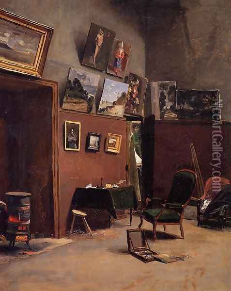 The Studio on the Rue de Furstenberg Oil Painting - Jean Frederic Bazille