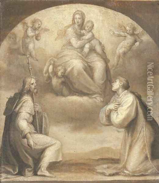 The Madonna and Child with Saints James and Stephen Oil Painting - Ottavio Vannini