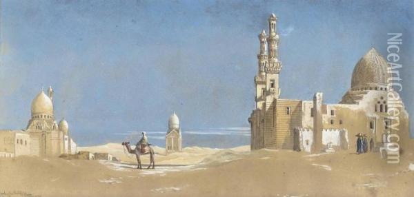 The Tombs Of The Cailiffs, Cairo Oil Painting - Charles Robertson