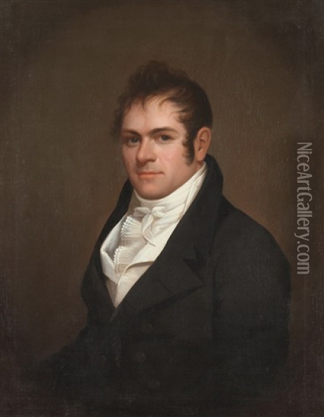 Portrait Of Man Oil Painting - Ezra Ames