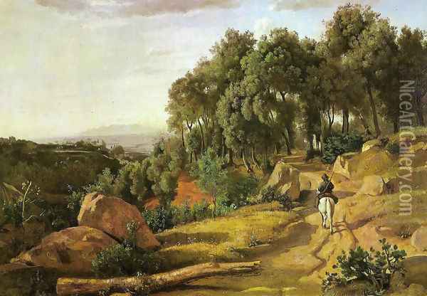 A View near Volterra Oil Painting - Jean-Baptiste-Camille Corot