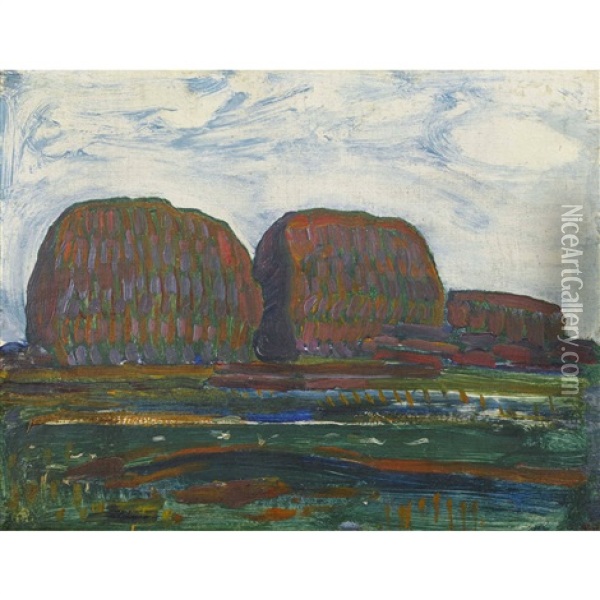 Haystacks Iii Oil Painting - Piet Mondrian