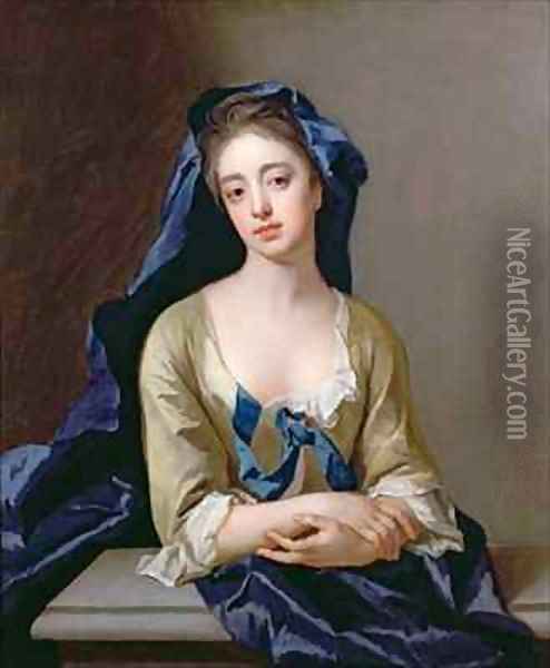 Portrait of Catherine Shorter 1st wife of Sir Robert Walpole 1676-1745 Oil Painting - Michael Dahl