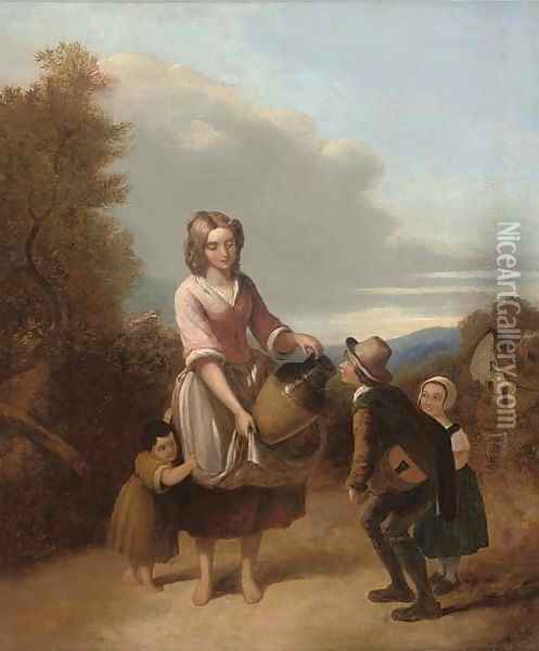 Refreshment along the way Oil Painting - William Mulready