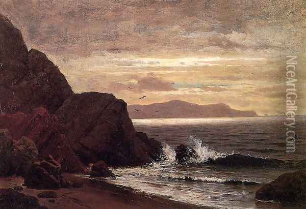 Point Lobos from Fort Point Oil Painting - Raymond D. Yelland