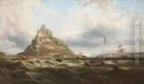 Saint Michael's Mount Oil Painting - James Webb