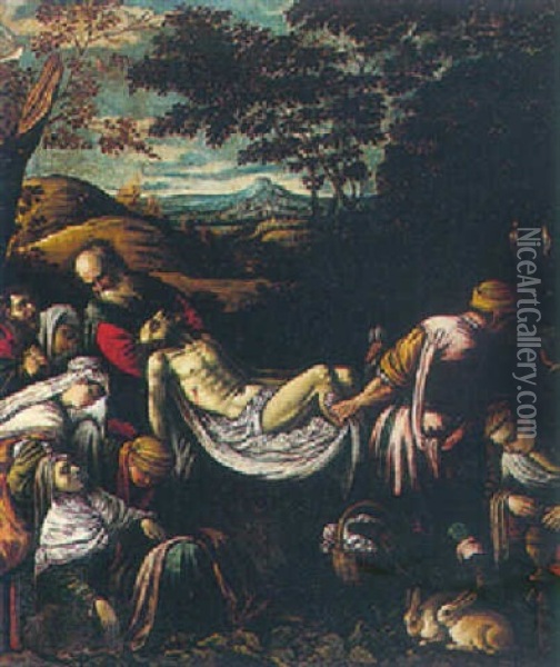 The Entombment Oil Painting - Jacopo dal Ponte Bassano