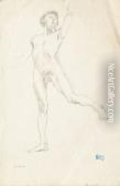 Standing Male Nude Oil Painting - Jules Pascin