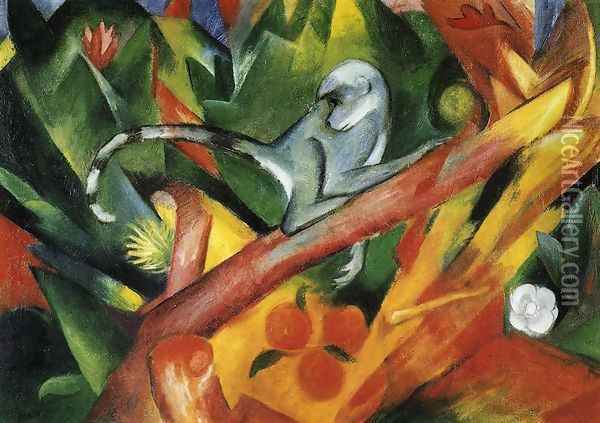 The Monkey Oil Painting - Franz Marc