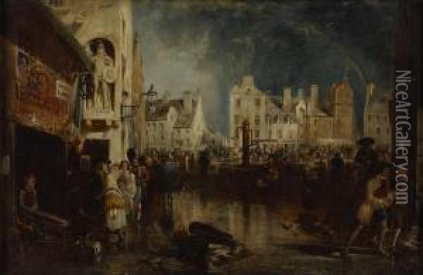The Market Cross, Ayr Oil Painting - David Octavius Hill