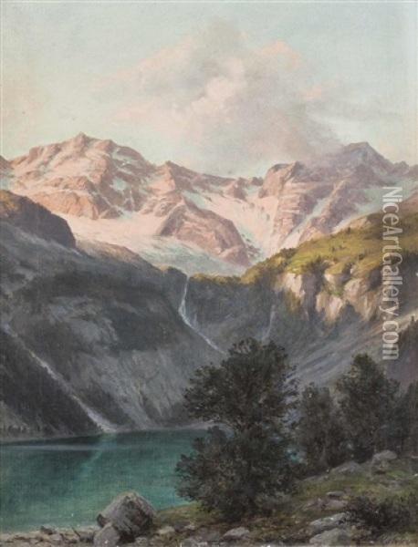 Blick Vom Rotguldensee Auf Den Grosen Hafner Oil Painting - Franz Kulstrunk