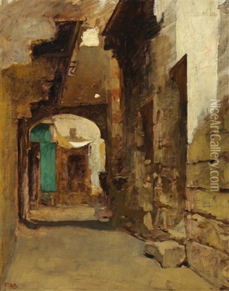 Oriental Street Oil Painting - Carl Leopold Mueller