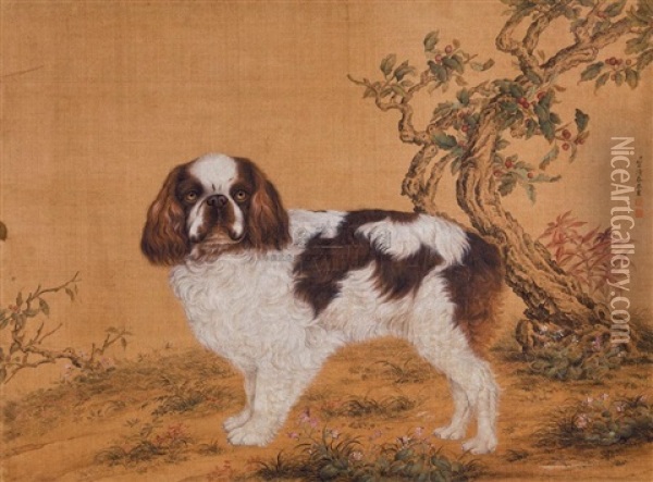 Dog Oil Painting -  He Qingtai