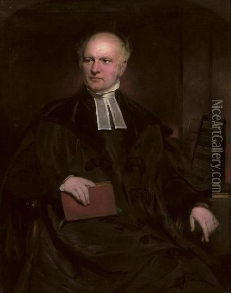Portrait Of A Cleric, Seated Three-quarter-length Oil Painting - Eden Upton Eddis