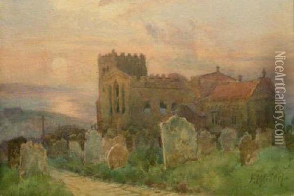 Whitby Church Oil Painting - Frederick Mercer