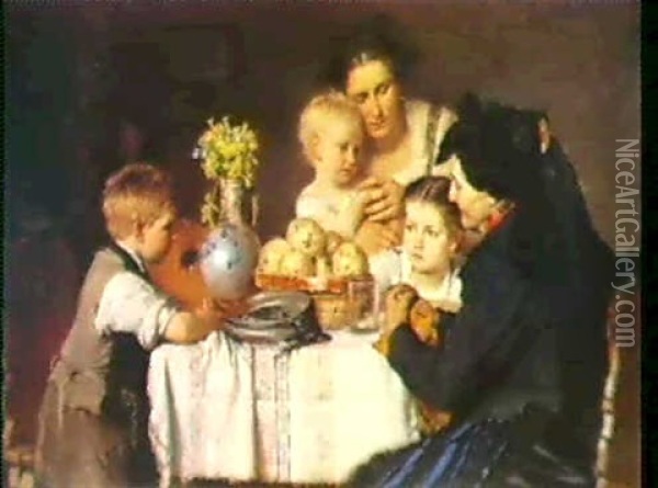 Familien Beder Bordbon Oil Painting - Friedrich Leon Pohle