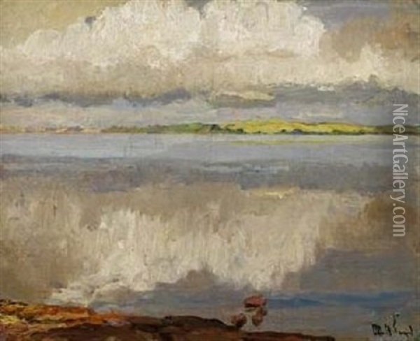 Wolkenstudie Flensburger Forde Oil Painting - Otto Heinrich Engel