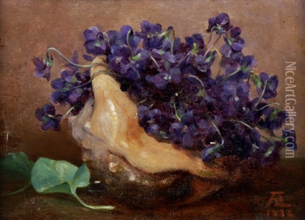 Buzio Com Violetas Oil Painting - Arthur Loureiro