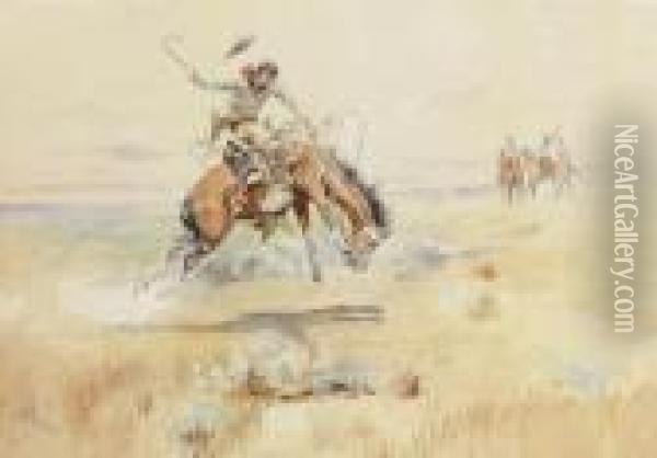 The Bronco Buster Oil Painting - Charles Marion Russell