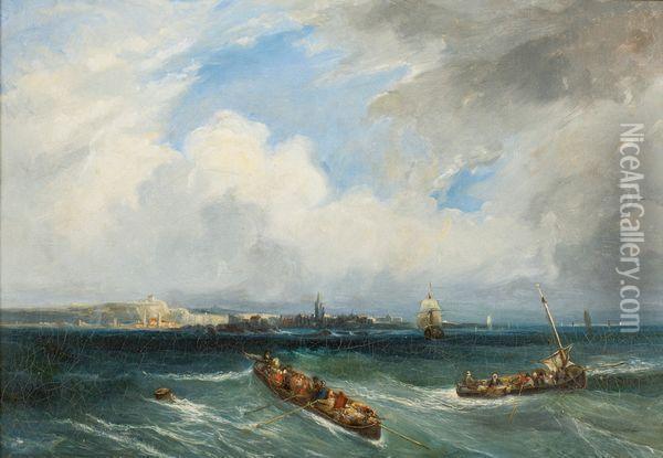 Le Port De Boulogne Oil Painting - Paul Huet