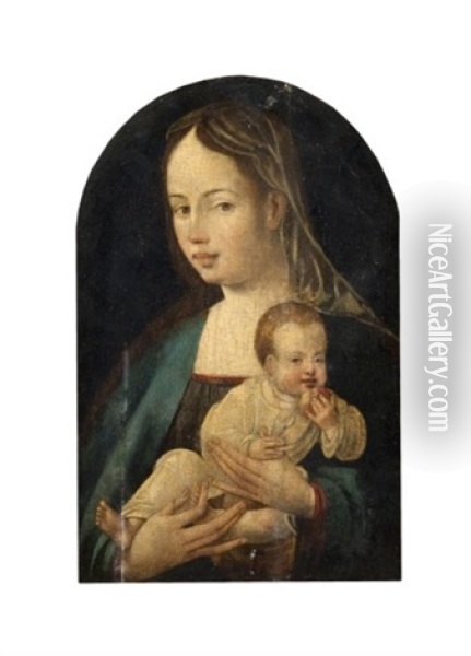 Vierge A L'enfant (in 2 Parts) Oil Painting - Bernaert (Barend) van Orley