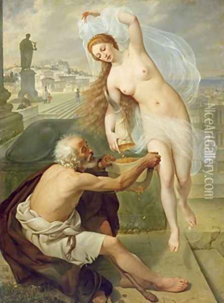 Fortuna and Beggar 1836 Oil Painting - Alexei Tarasovich Markov