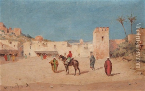 Paysage Orientaliste Oil Painting - Charles Montlevault