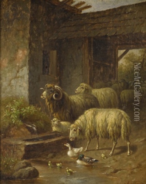 Untitled Rural Scene Oil Painting - Arthur Trevithin Nowell