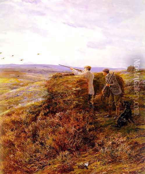 The Grouse Shoot Oil Painting - Heywood Hardy