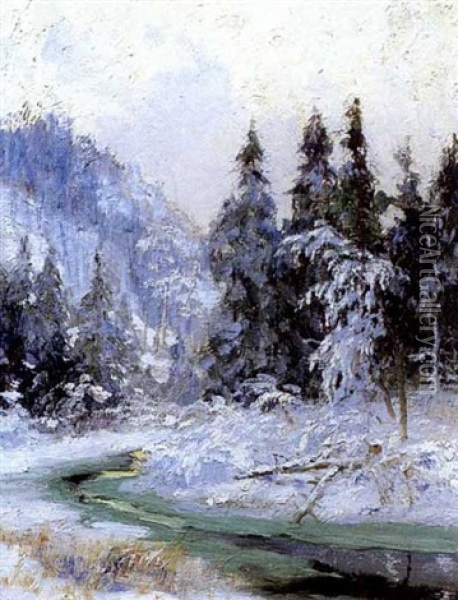 Hiver - Riviere Cachee Oil Painting - Maurice Galbraith Cullen