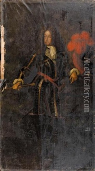 Portrait Of The Elector Ernst August Of Hanover Oil Painting - Jacques Vaillant