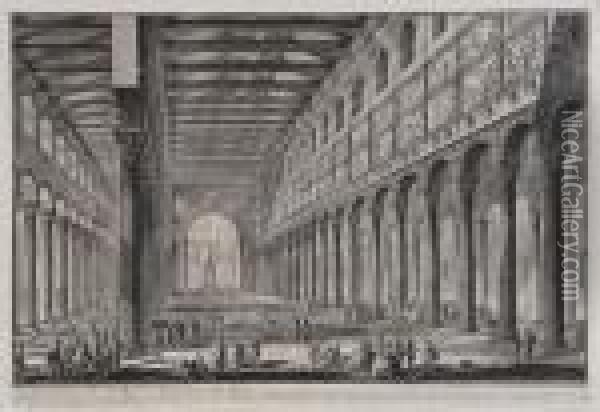 Veduta Della Basilica Di S. Paolo Fuor Delle Mura Oil Painting - Giovanni Battista Piranesi