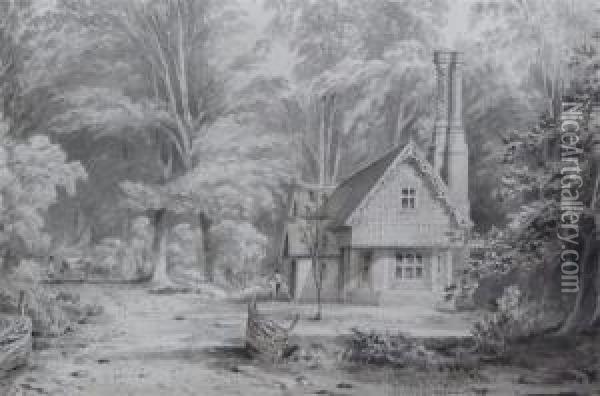 Gamekeepers Lodge Of Sir Wm Heathcote At Thursby, Hants Oil Painting - George Frederick Prosser