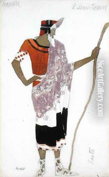 Costume Design for a servant from 'Phaedre', 1923 Oil Painting - Leon Samoilovitch Bakst