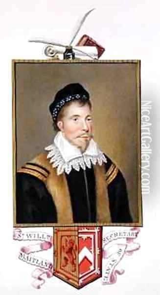 Portrait of Sir William Maitland of Lethington Secretary of State from Memoirs of the Court of Queen Elizabeth Oil Painting - Sarah Countess of Essex