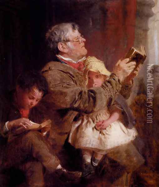 Finding The Text Oil Painting - John Morgan