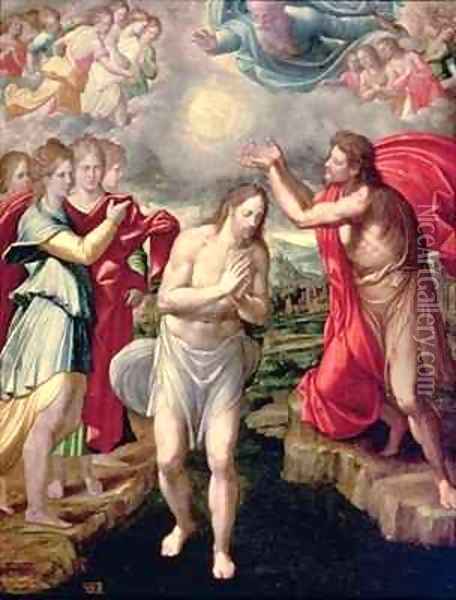The Baptism of Christ Oil Painting - Juan Fernandez de Navarrete