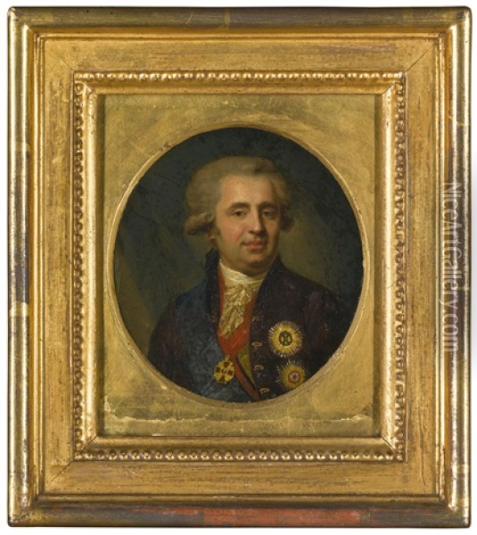 Portrait Of Prince Alexander Andreyevich Bezborodko (1747-1799) Oil Painting - Johann Baptist Lampi the Elder