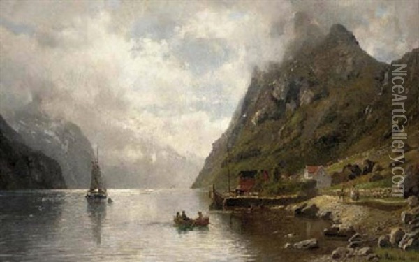 The Fishing Trip Oil Painting - Anders Monsen Askevold