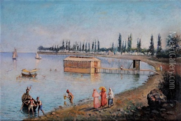 Fenerbahce Deniz Hamami Oil Painting - Leonardo De Mango