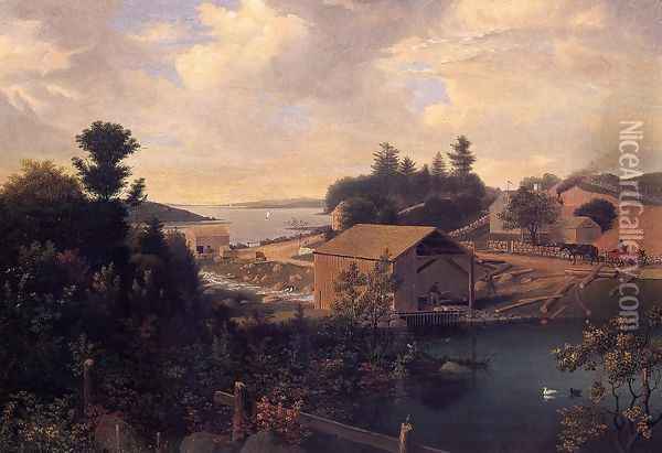 Lanesville, the Mill Oil Painting - Fitz Hugh Lane