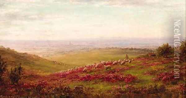 Kingley Vale looking towards Chichester, West Sussex Oil Painting - William Snr Luker