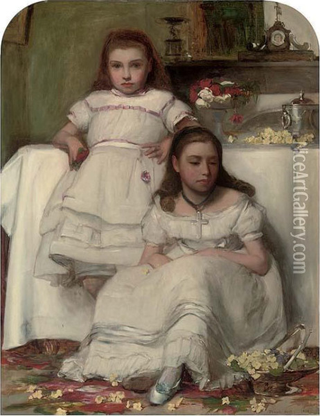 Sisters Oil Painting - Frank Holl